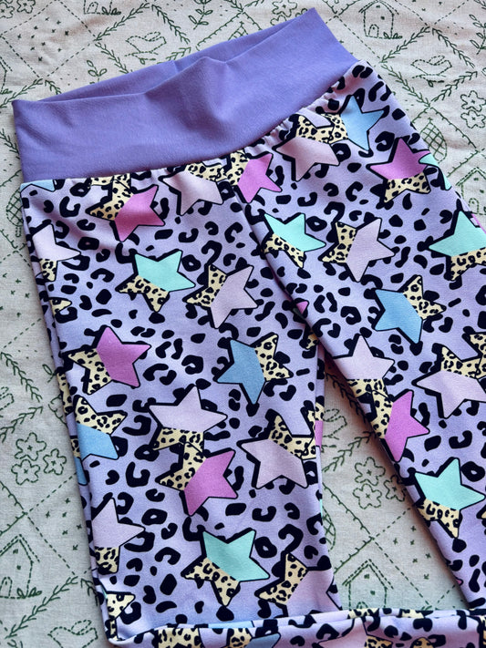 Leggings: Lilac leopard stars: Age 4