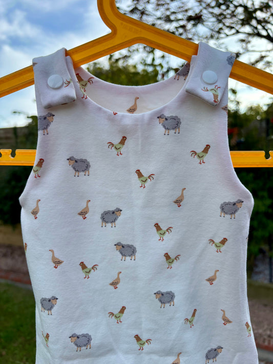 Farm animal dungarees: 0-3 month