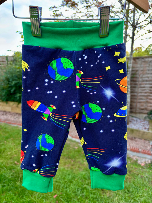 Space leggings: 0-3 months