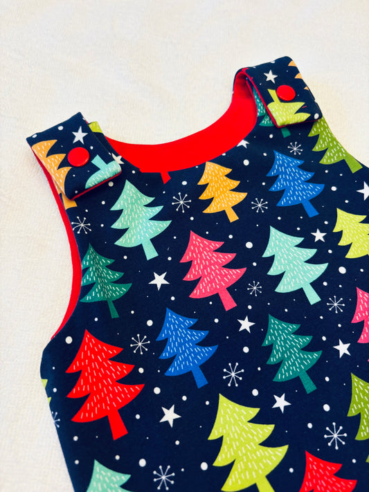 Dungarees: 6-12 months: Christmas Trees