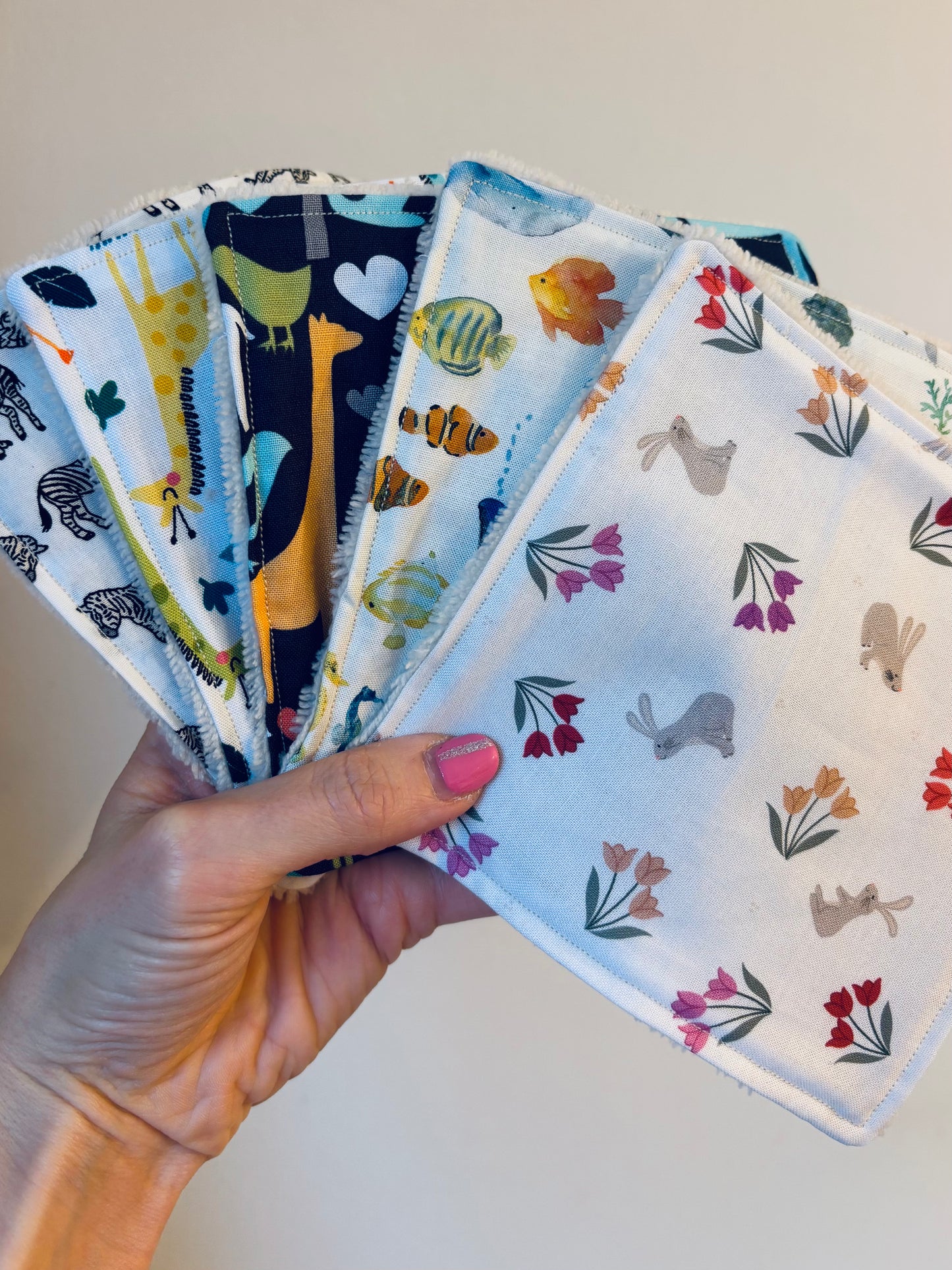 5.5” washable wipes - animals
