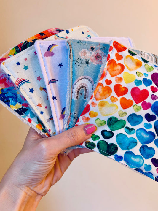 5.5” washable wipes - rainbow