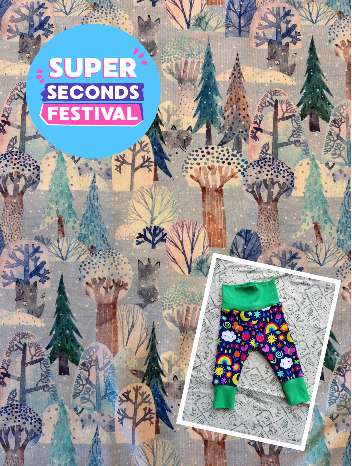 SSF Special! Grow with me Leggings: Winter Woodland (Made to order)