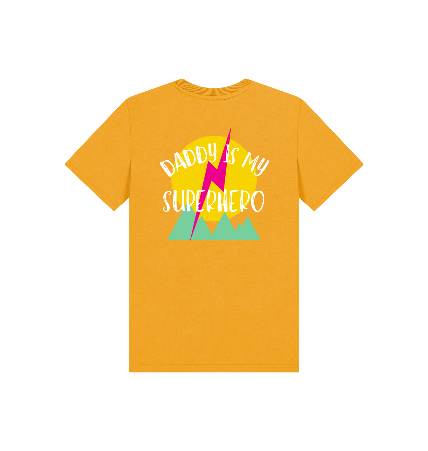 Mustard Printed Kids T-Shirt Back