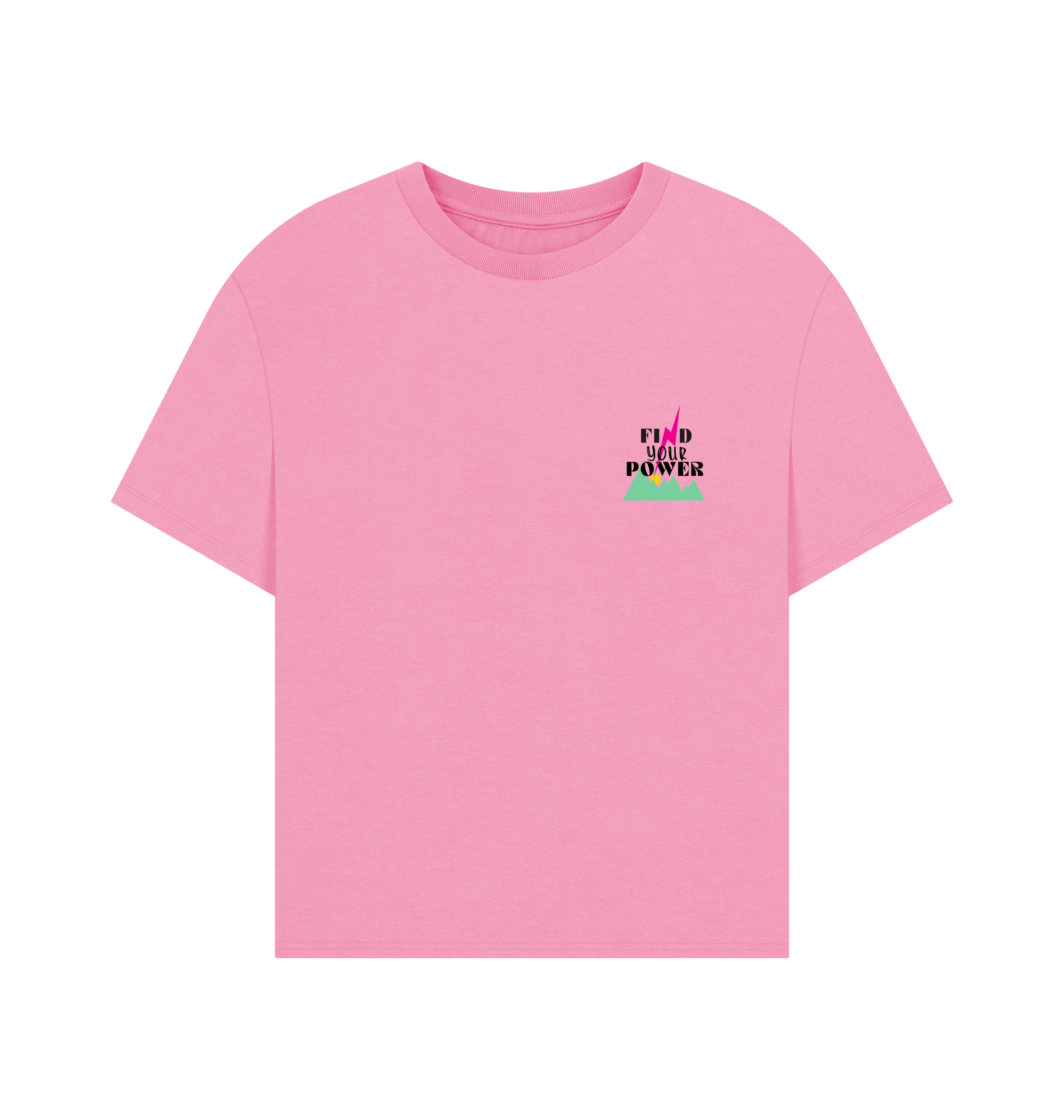 Rose Pink Printed T-shirt Front