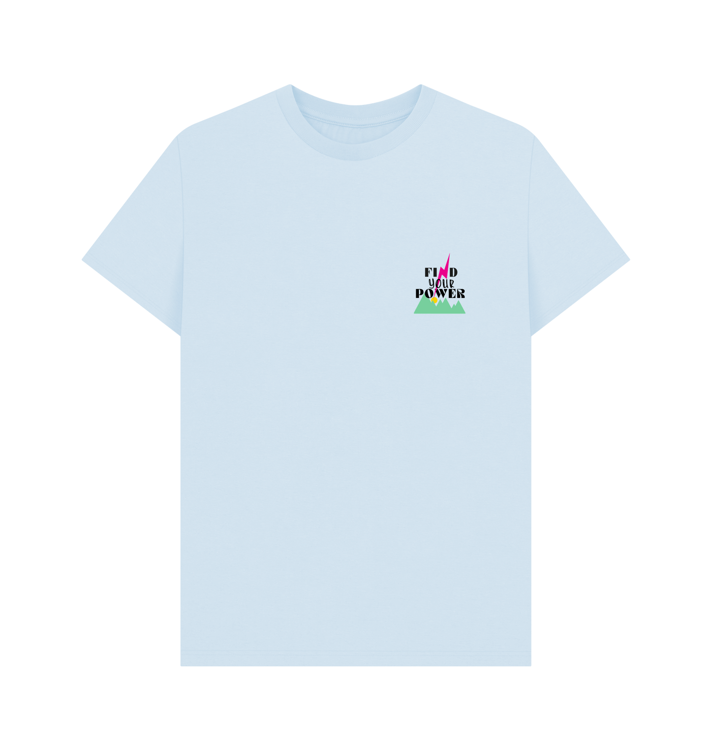 Sky Blue Printed T-shirt Front