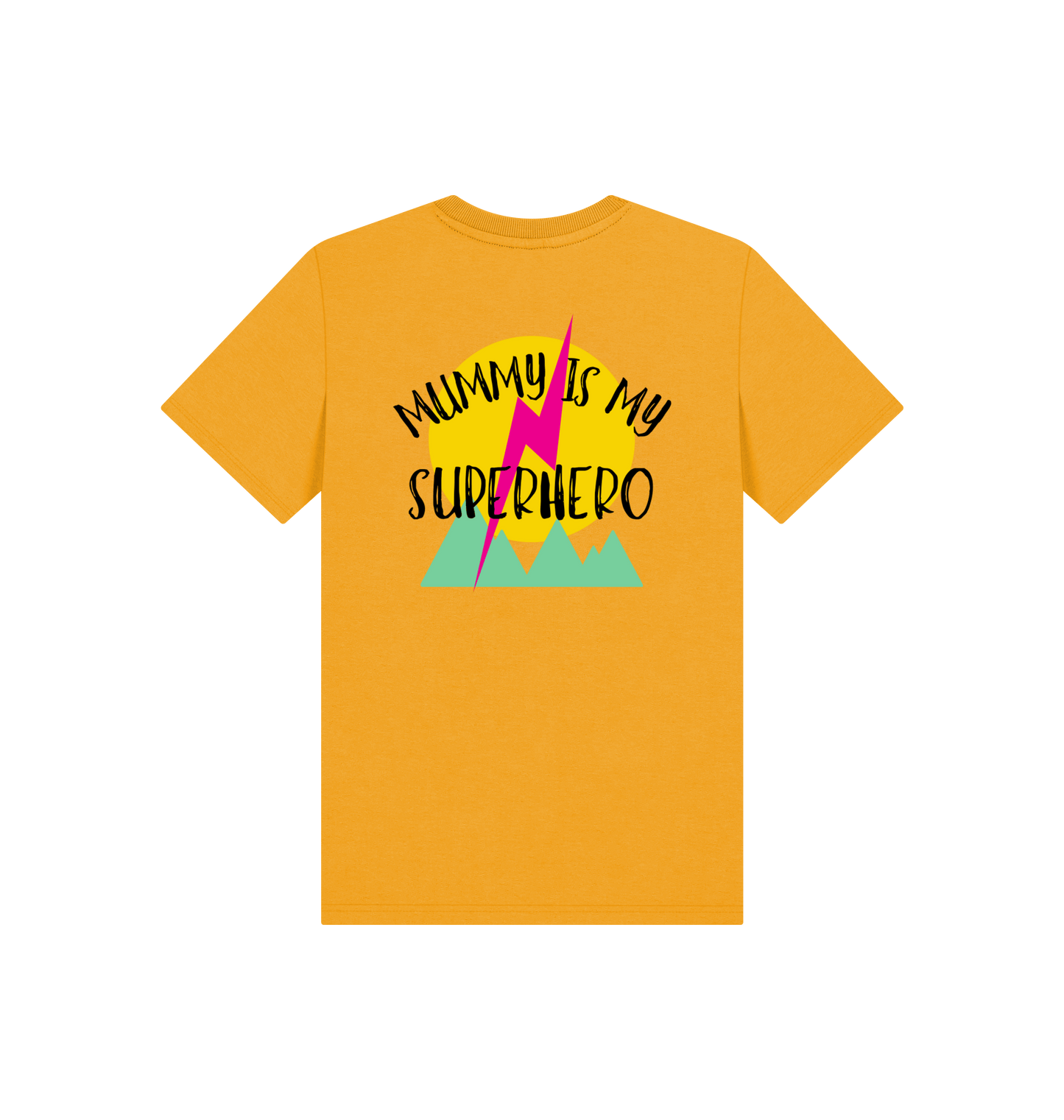 Mustard Printed Kids T-Shirt Back
