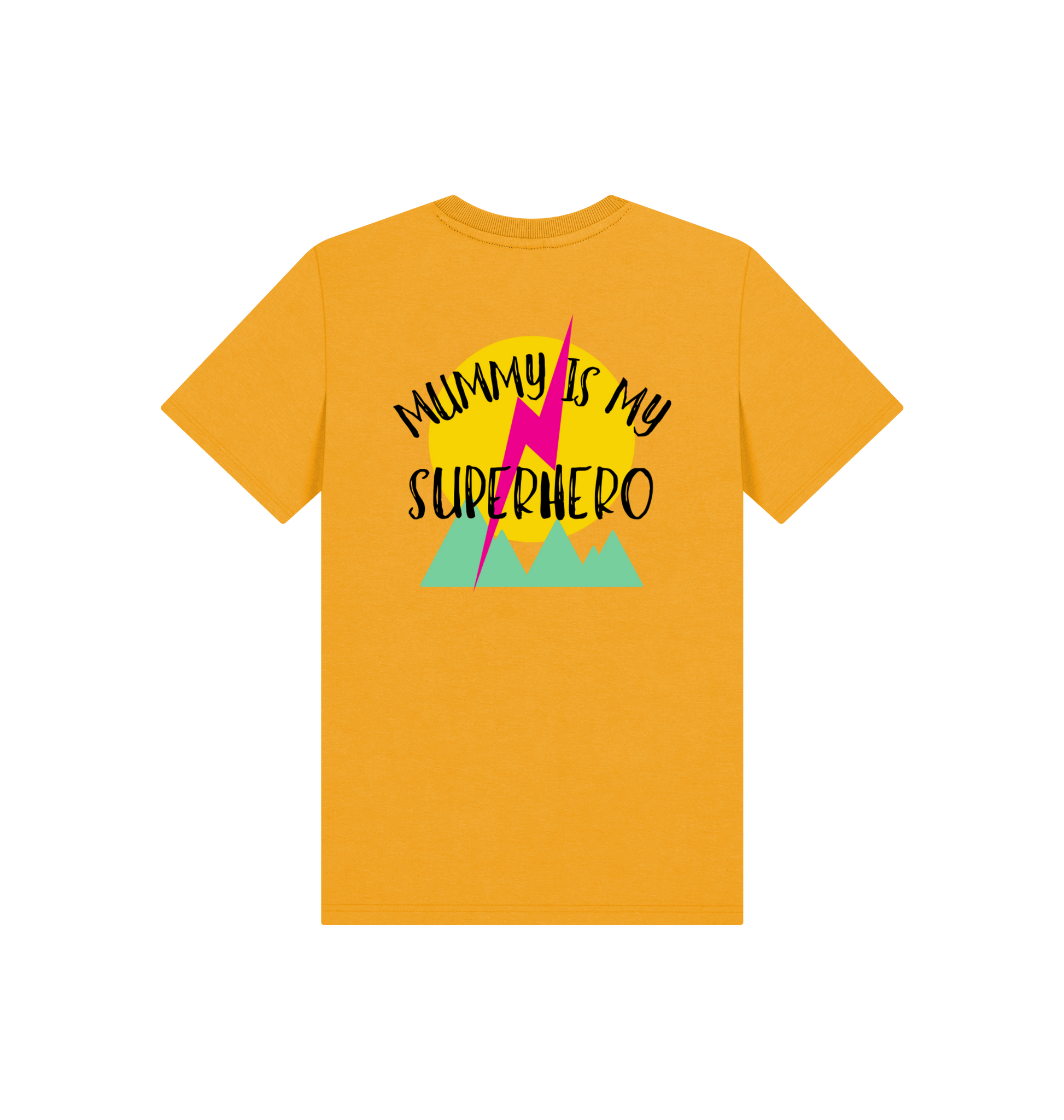 Mustard Printed Kids T-Shirt Back