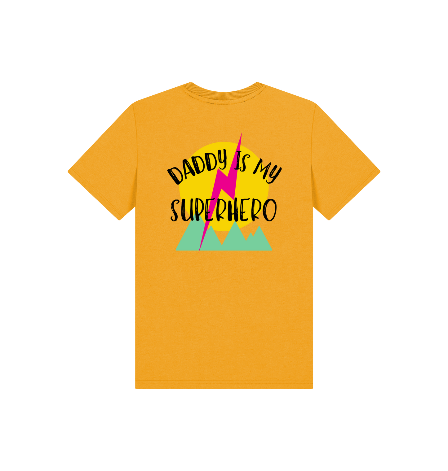 Mustard Printed Kids T-Shirt Back