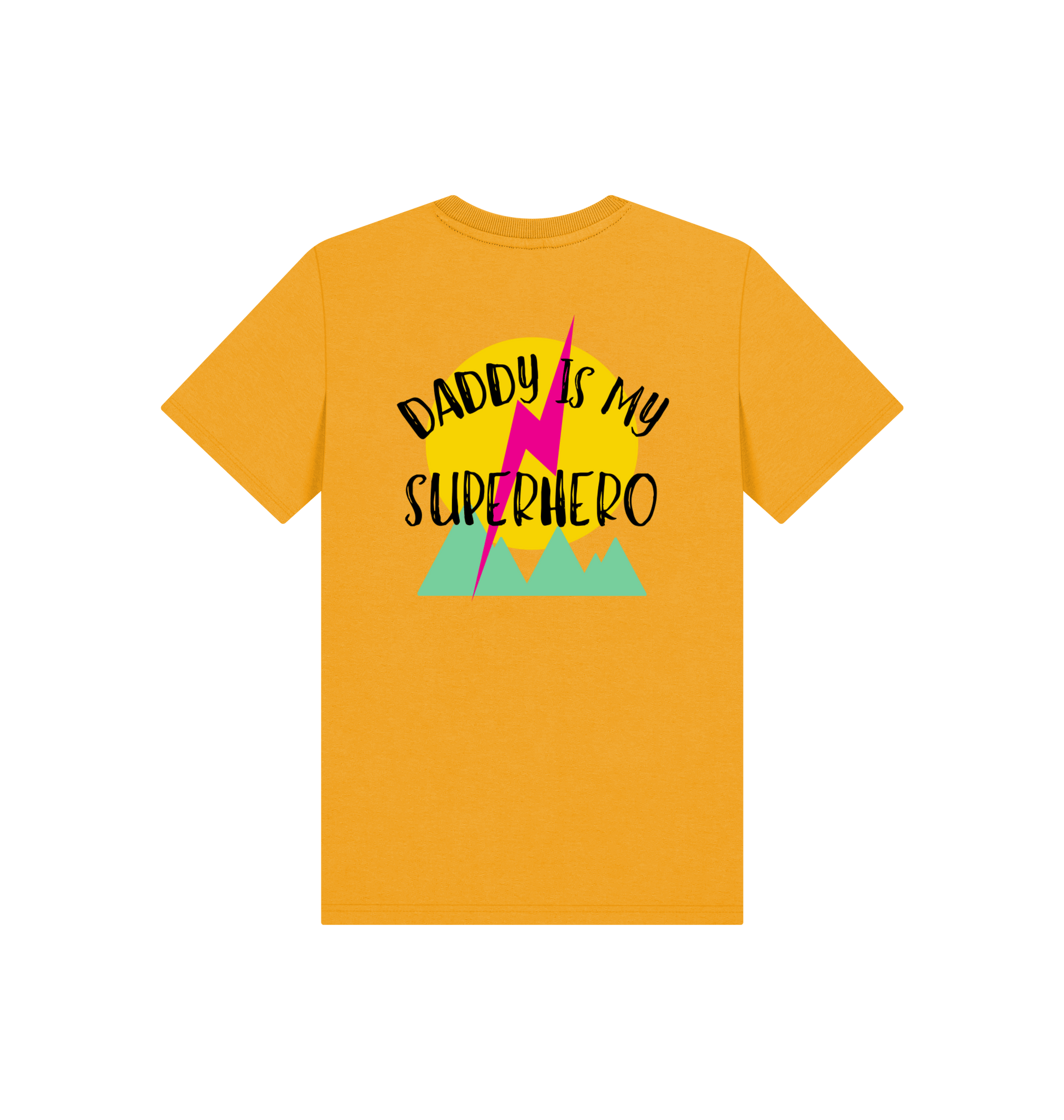 Mustard Printed Kids T-Shirt Back