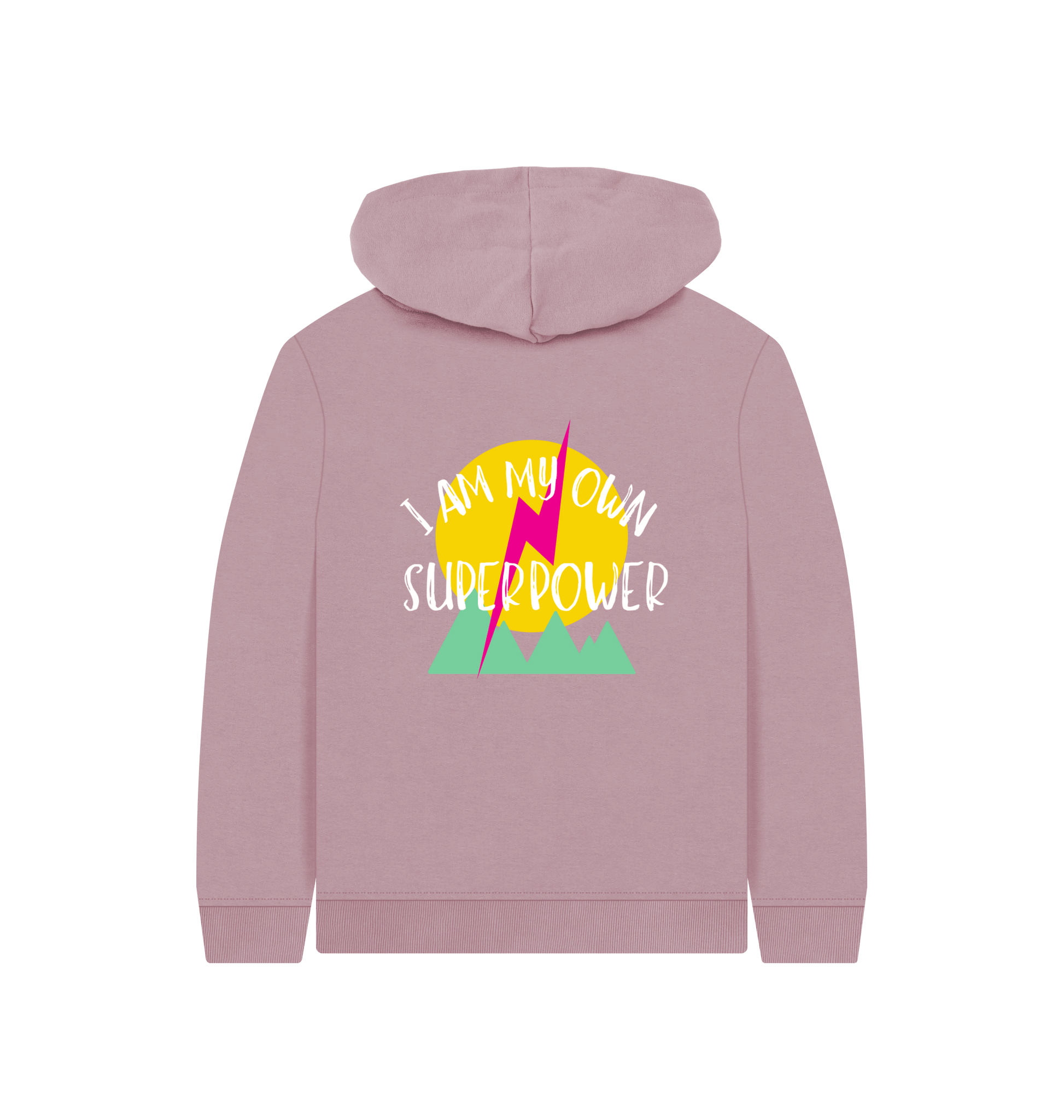 Mauve Printed Kids Hoodie Back