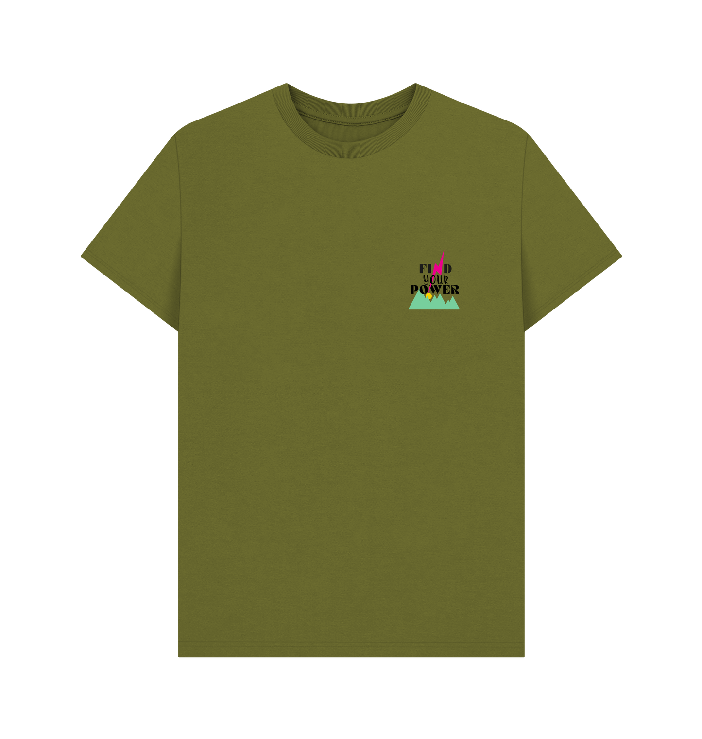 Moss Green Printed T-shirt Front