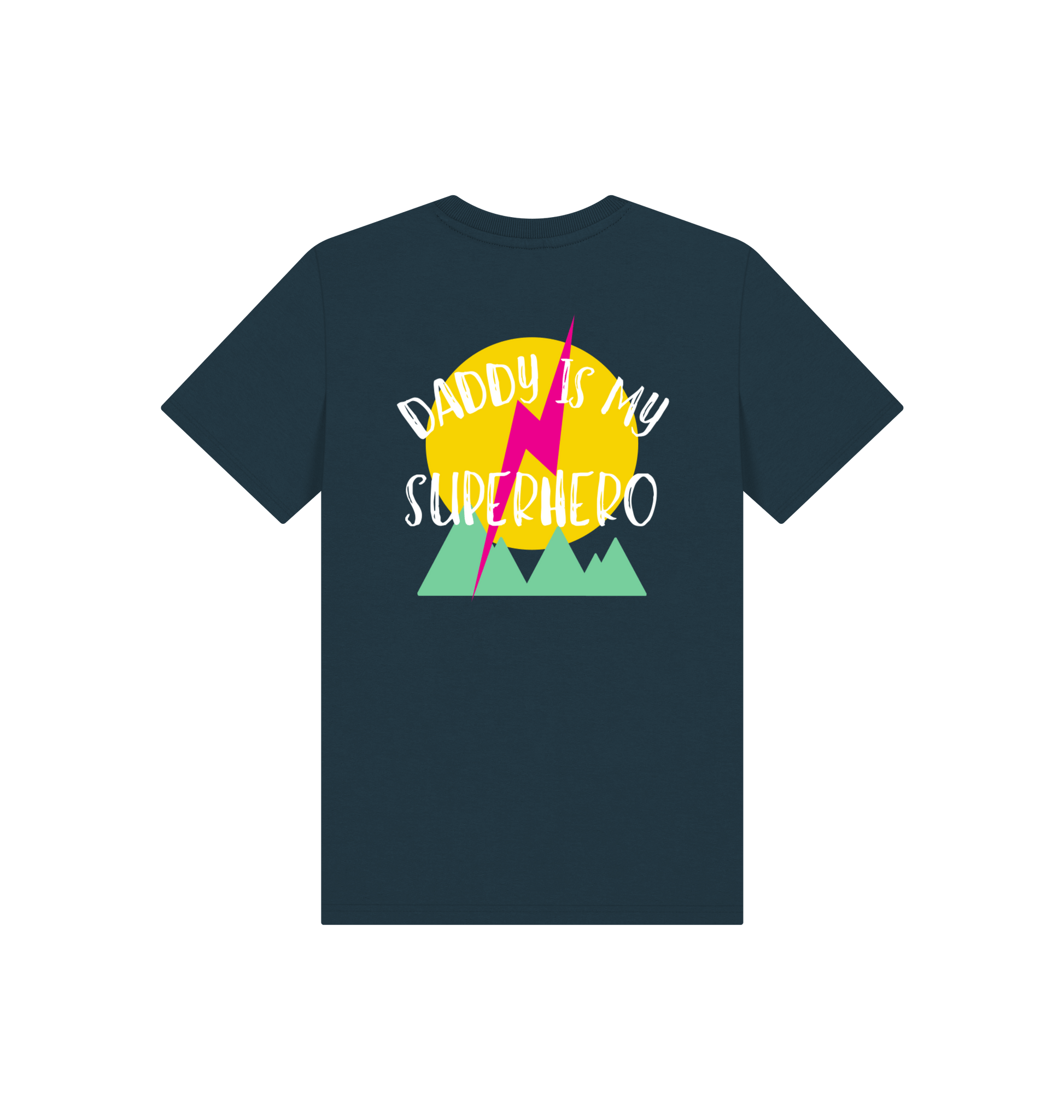 Denim Blue Printed Kids T-Shirt Back