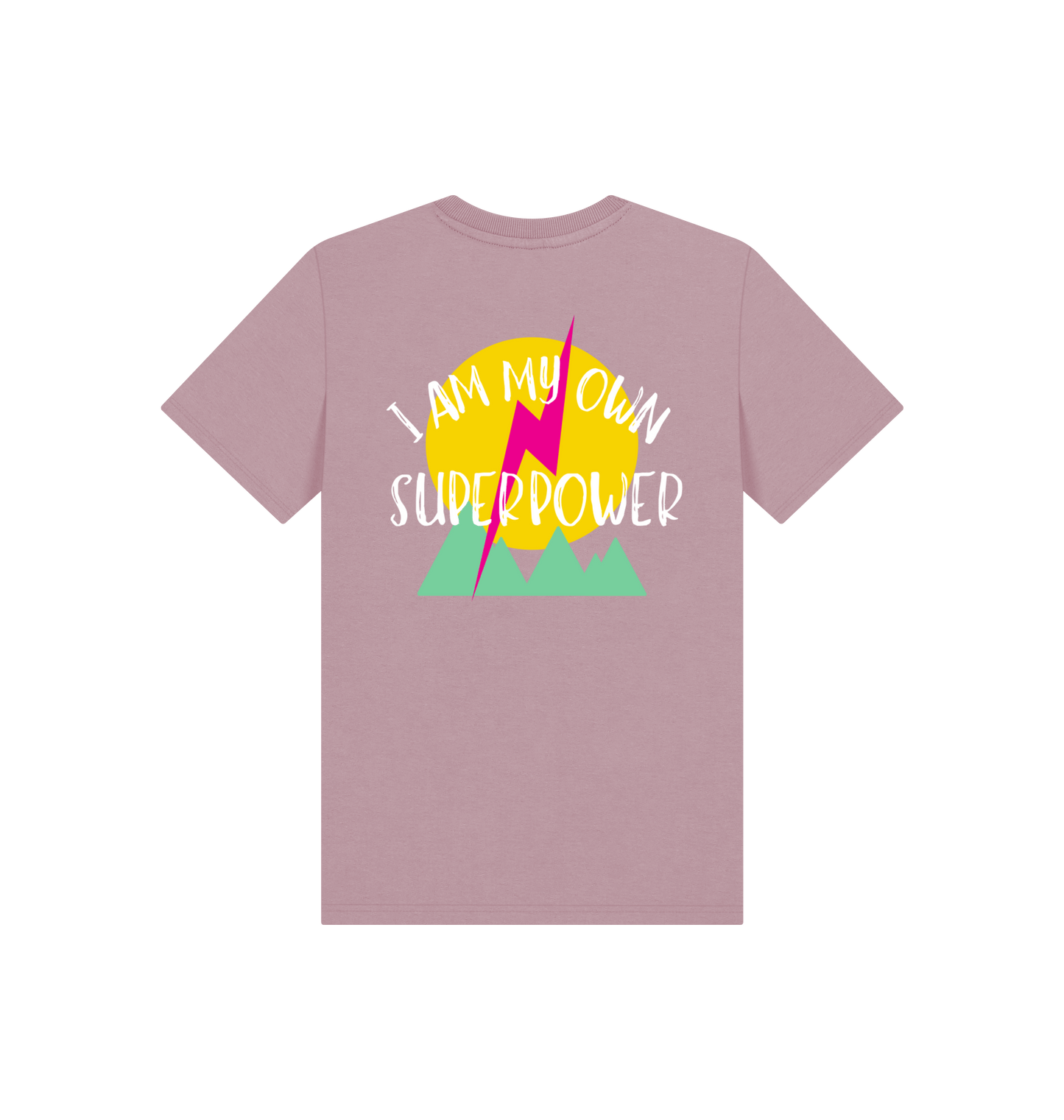 Mauve Printed Kids T-Shirt Back