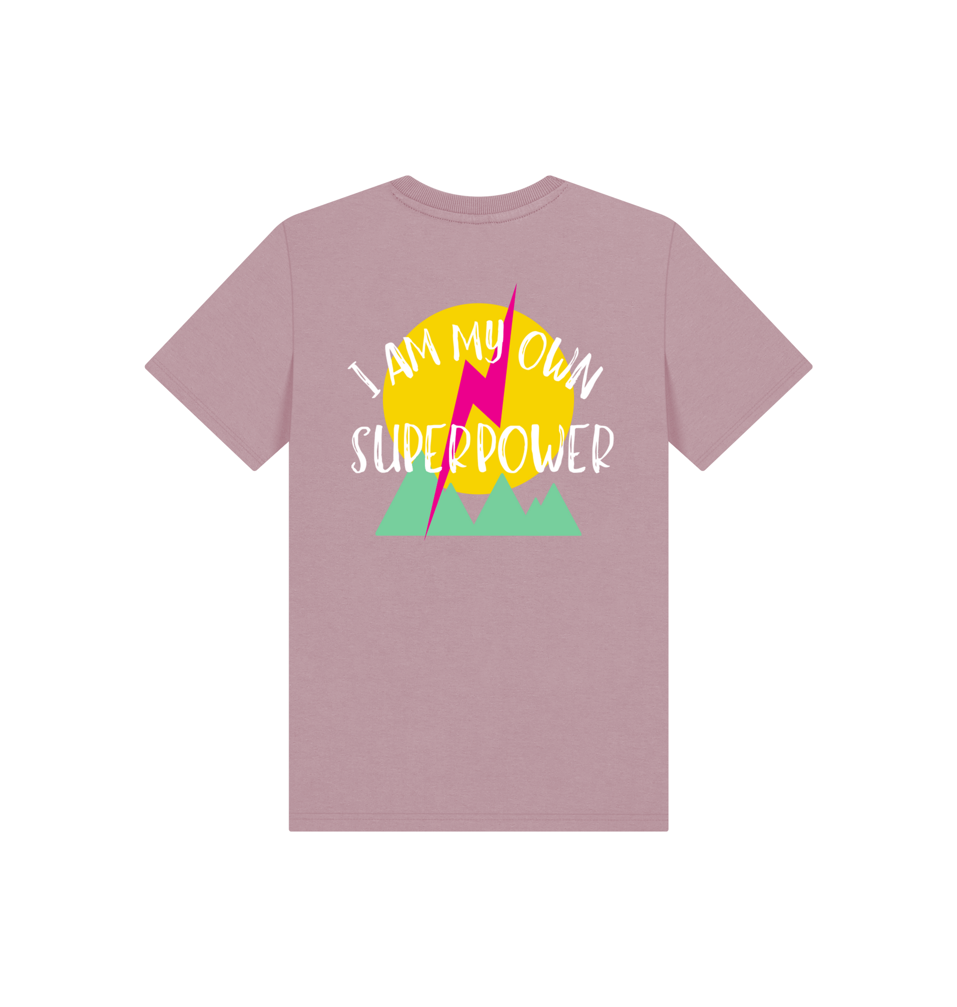 Mauve Printed Kids T-Shirt Back