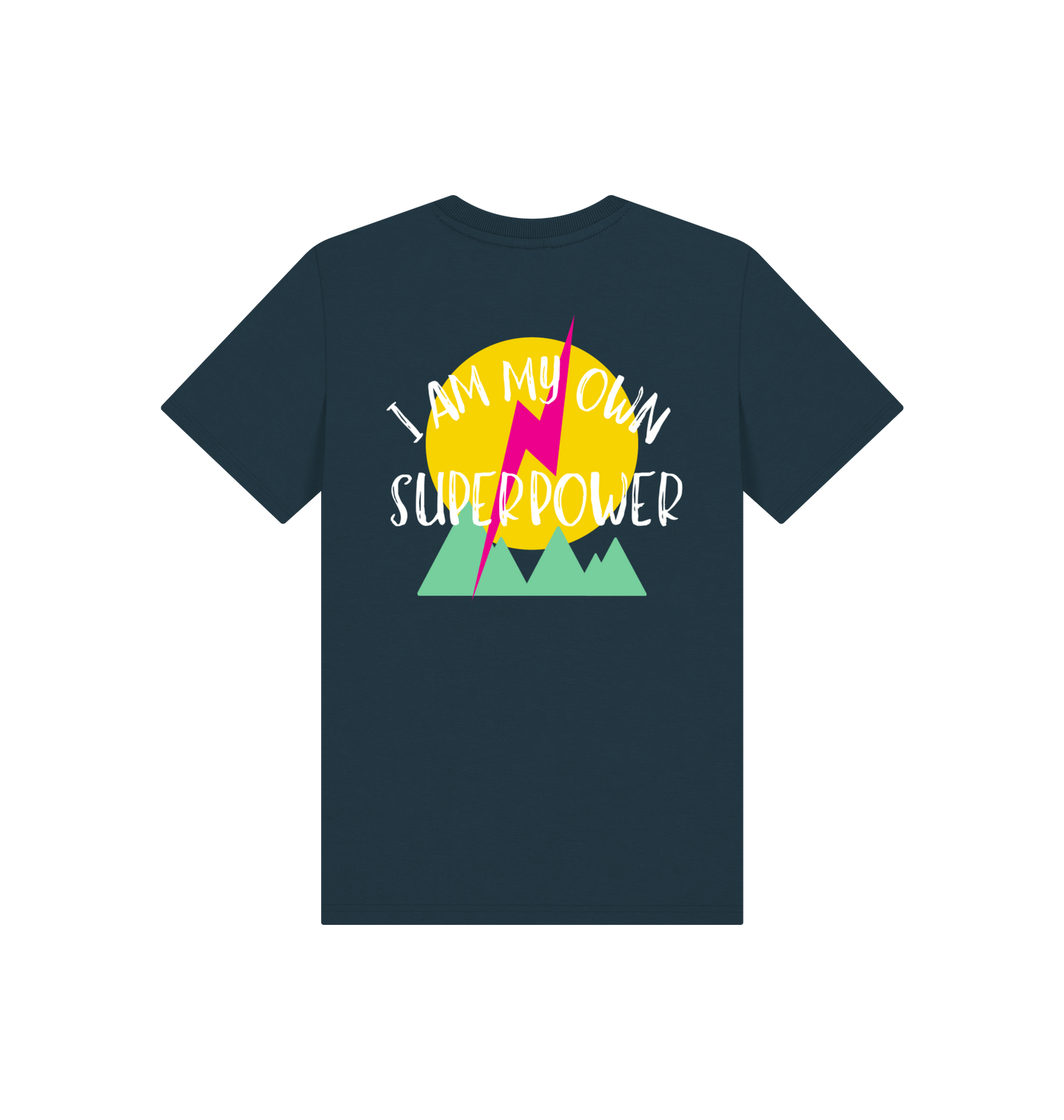 Denim Blue Printed Kids T-Shirt Back