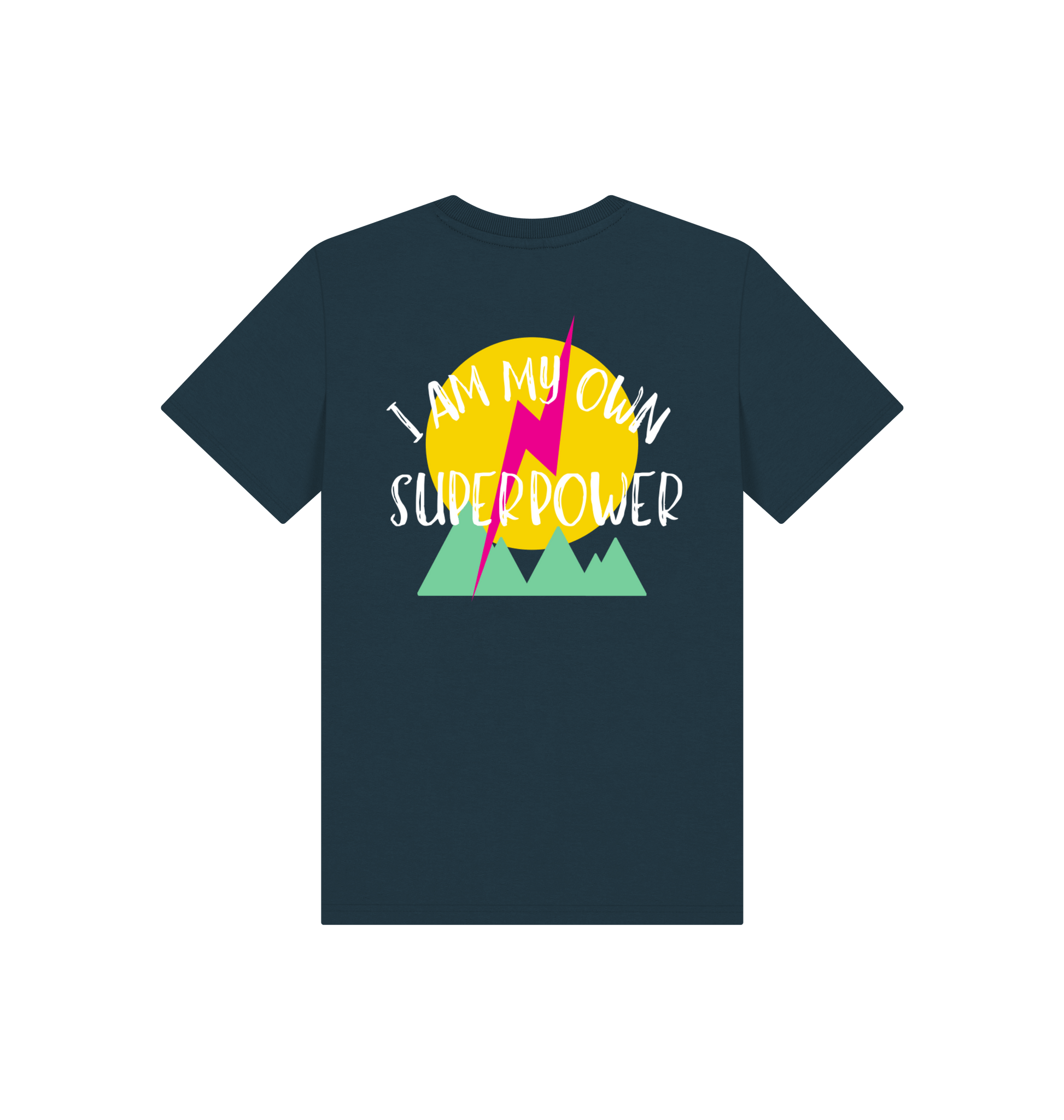 Denim Blue Printed Kids T-Shirt Back