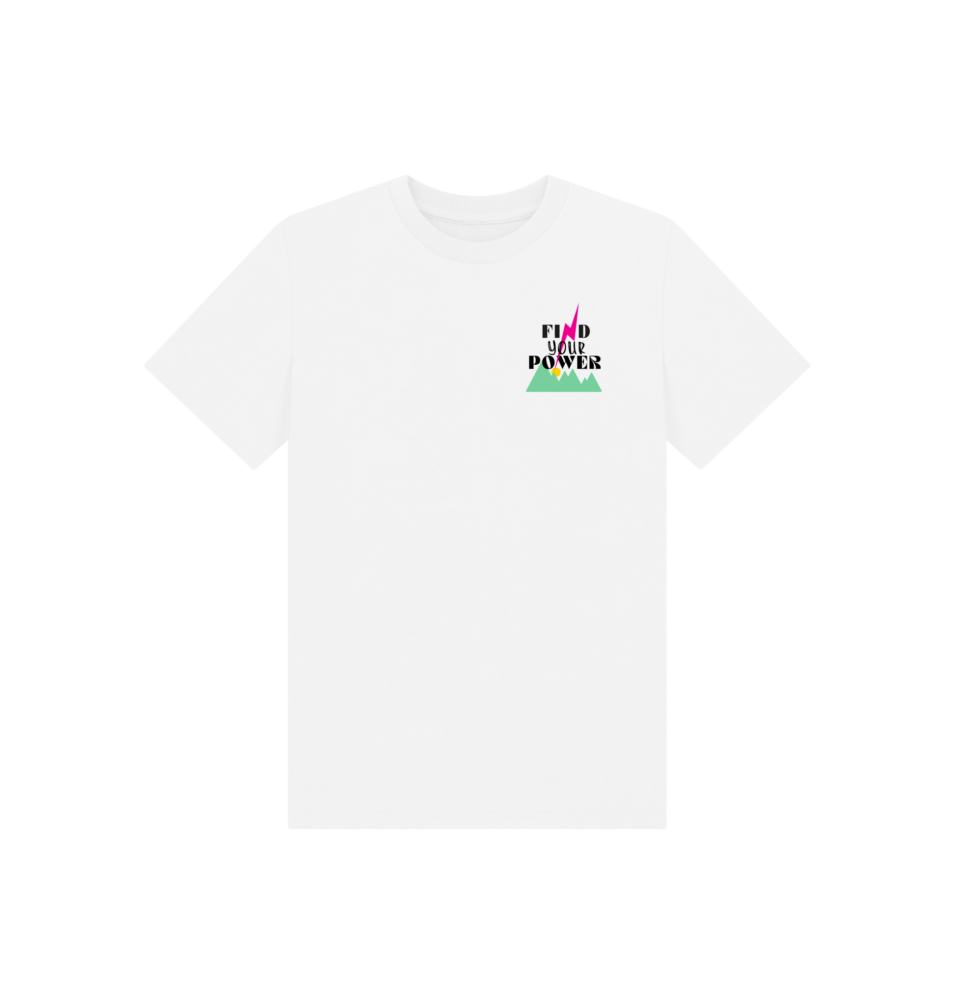 White Printed Kids T-Shirt Front