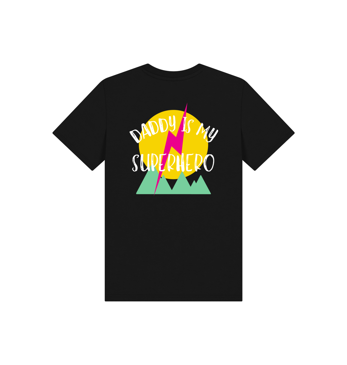 Black Printed Kids T-Shirt Back